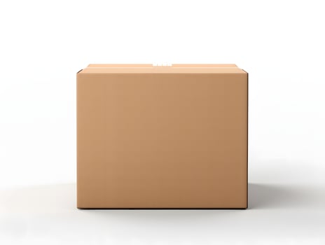 A cardboard box on a white background photo