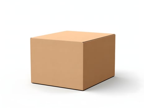 A cardboard box sitting on a white surface photo