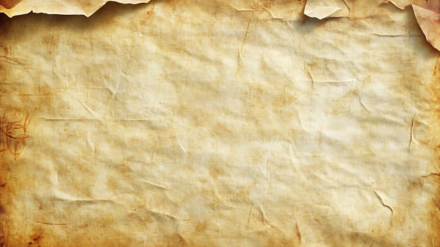 Aged parchment texture with creases and discoloration suitable for historical backgrounds or vintage design projects Close-up shot photo