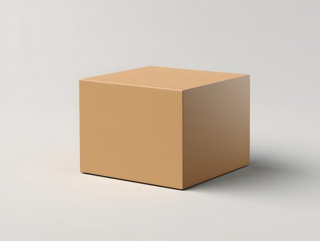 A cube sitting on a white surface photo