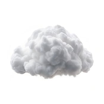 A Fluffy White Cloud Isolated on a White Background A Single Cumulus Cloud in the Sky photo