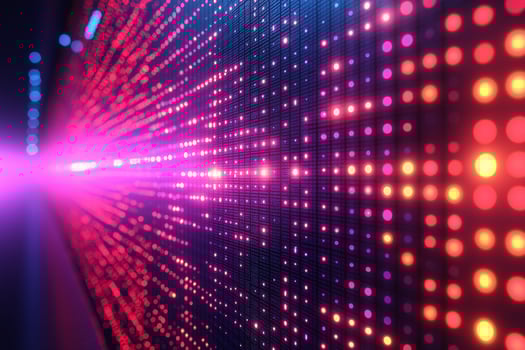 A vibrant display of colorful dots in purple, pink, and orange, creating a dynamic visual effect. photo