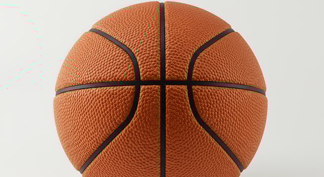 Close-up View of a Professional Orange Basketball on a White Background photo