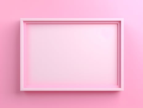 Empty white frame on pink background photo