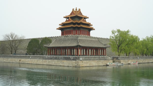 The Forbidden City surrouded by the river photo
