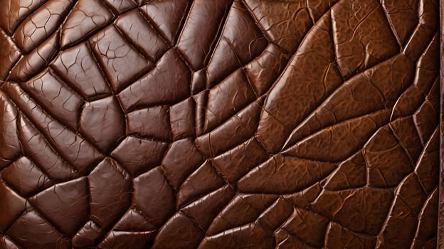 A detailed macro image of leather with embossed ornamental designs. photo