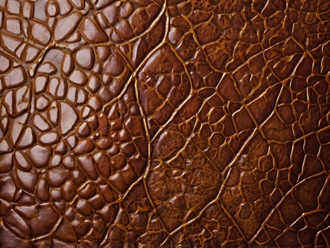 A zoomed-in view of ornate, decorative patterns embossed into leather. photo