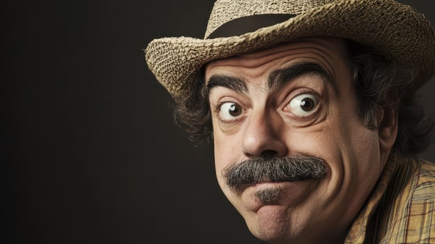A man with a mustache and hat photo