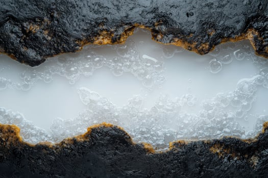 Abstract background with dark rocks and bubbles photo