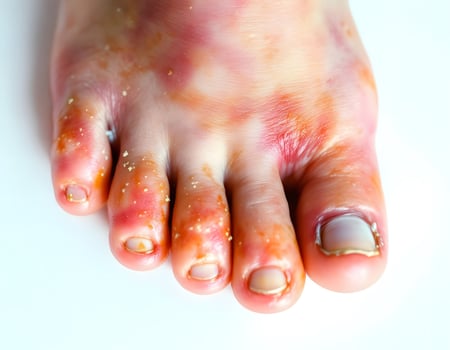 Closeup Image of a Foot with a Severe Skin Condition photo