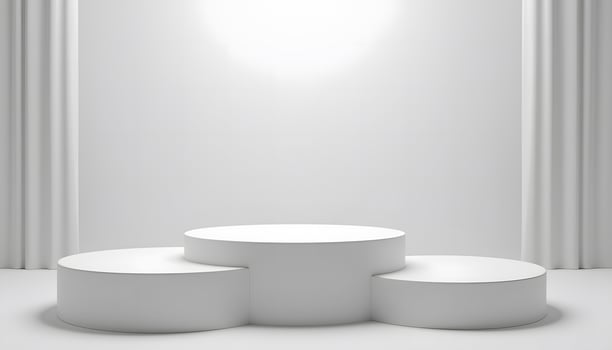 Abstract Minimalist White Podium Display Background photo