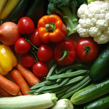 A Colorful Collection of Fresh Farm Vegetables photo