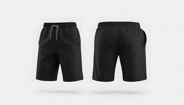 Showcase Your Brand with Realistic Black Shorts Mockup Apparel Design Mock up template for design print photo