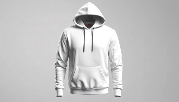 Blank White Hoodie Mockup Perfect for Design Presentation Mock up template for design print 3D redering photo