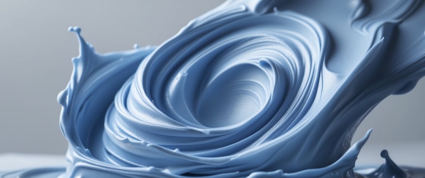 A blue liquid is swirling in the air photo