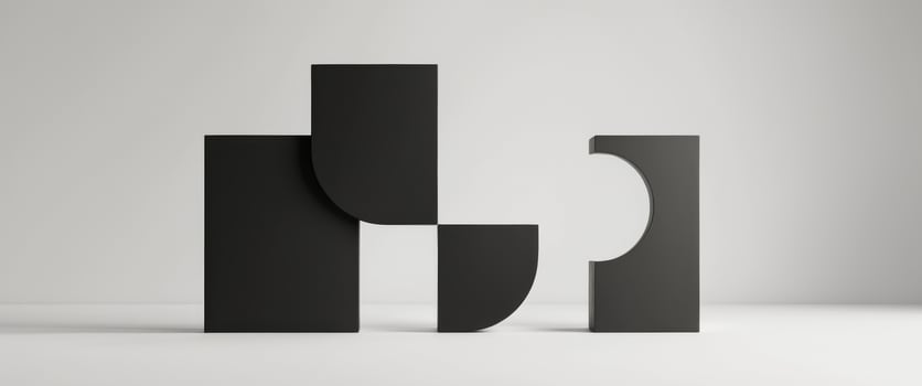 Abstract Black Geometric Shapes Background photo