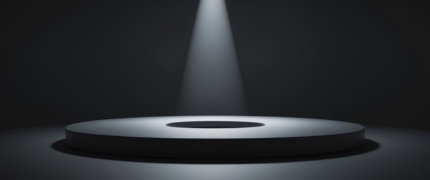 Dark Spotlight Circular Display Platform. photo