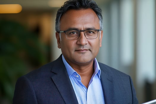 Professional portrait of a middle-aged man in a business setting with a confident expression photo
