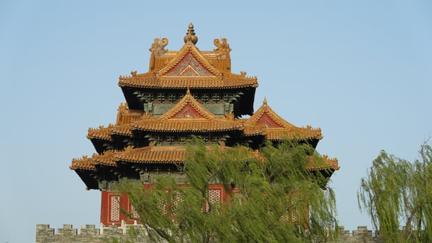 The Forbidden city with the green willow photo