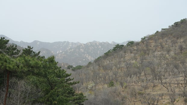 The mountains and the great wall in Beijing photo