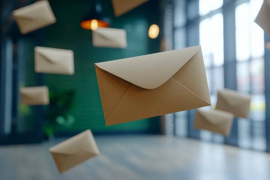 Floating Kraft Envelopes in Modern Interior photo