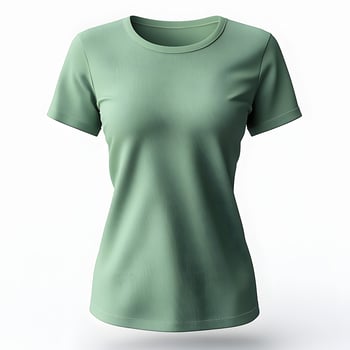 Stylish pastel green crew neck t-shirt on a plain white background photo