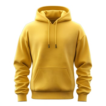 Vibrant yellow hoodie showcasing a modern, comfortable design style photo