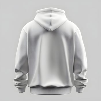 Blank white hoodie back view, ideal for brand placement and design photo