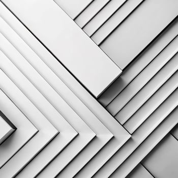 Abstract Composition of Interlocking White Rectangular Forms and Geometric Shapes photo