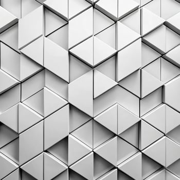Abstract White Geometric Pattern of Interlocking Triangles and Hexagons photo