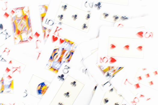 Poker game set of cards and chips close up photo