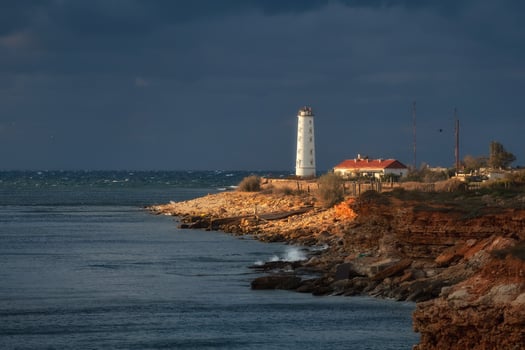 Chersonesos lighthouse in Crimea photo
