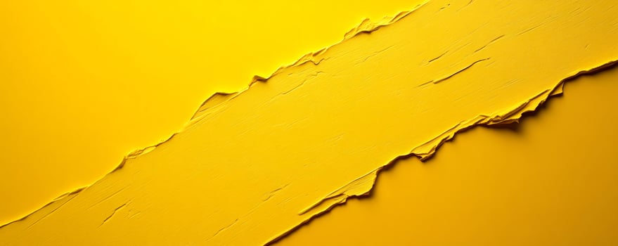 Thick yellow paint is creating a textured diagonal stripe on a yellow background photo