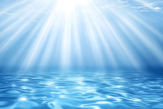 Underwater Sunbeams and Calm Water Surface photo
