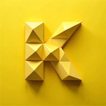 A Striking Yellow Paper K Geometric Letterform Design photo