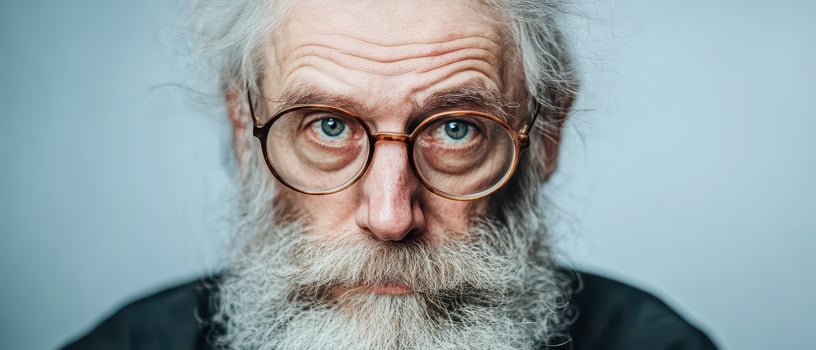 An old man with glasses and a beard photo