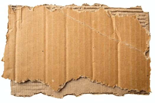 A piece of cardboard with torn edges photo