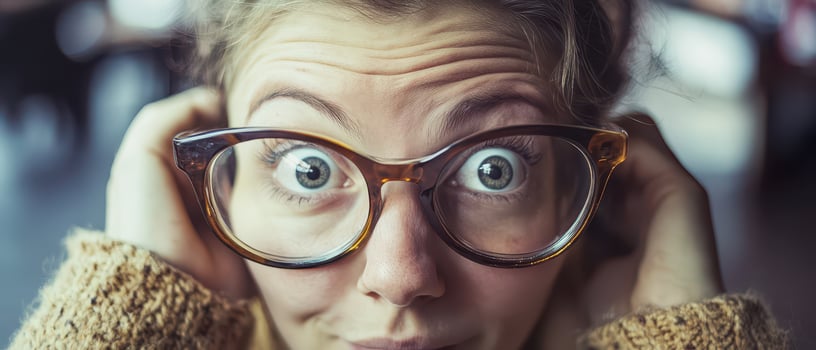 A woman with big eyes and glasses photo