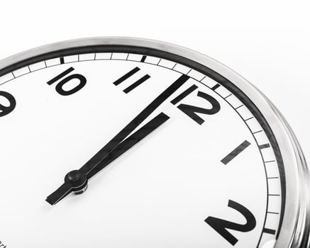 Close up of a wall clock. Time management concept photo