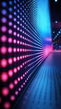 Colorful light patterns illuminate a modern space, showcasing vibrant hues and intricate designs during an evening event photo