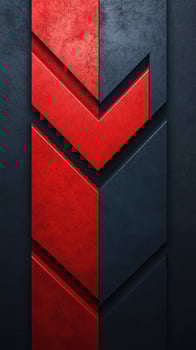 Dynamic geometric design with red and black elements on a textured background creating a modern visual impact photo