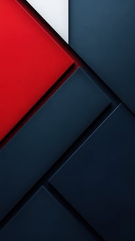 Abstract geometric design with bold red, navy, and white shapes creating a modern aesthetic photo