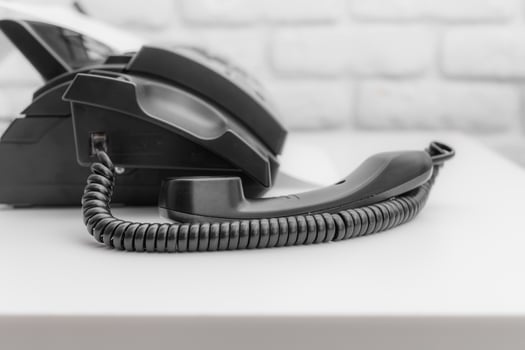 Fax machine, office equipment on white table photo