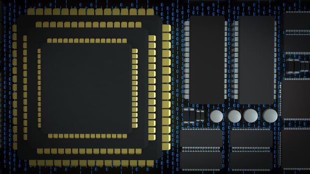 The Chip for Technology or IT concept 3d Rendering. photo