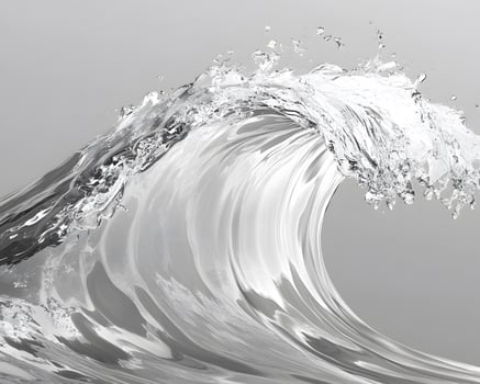 Grayscale Rendering of a Breaking Wave photo