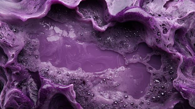 Abstract purple liquid with bubbles and texture photo