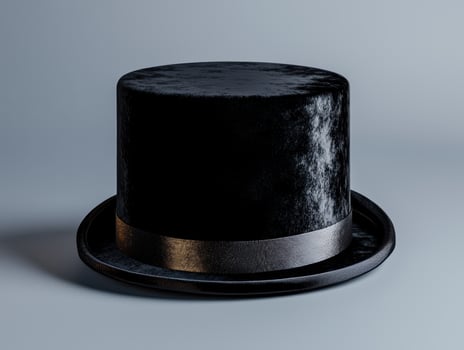 A classic black top hat with a textured band photo