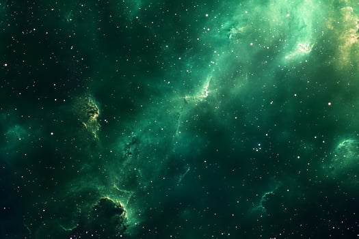 Green Nebula and Starfield photo