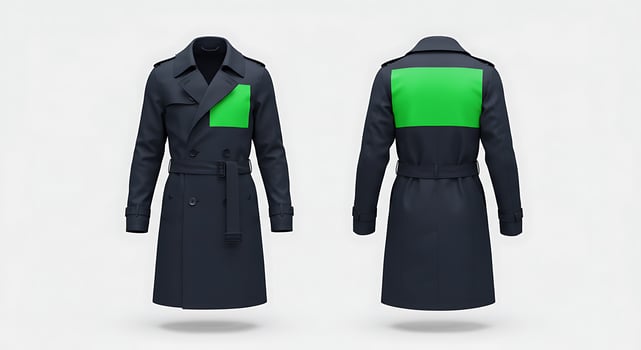 A trench coat with green and black colors photo