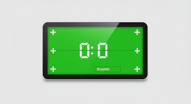 A green digital clock on a white background photo